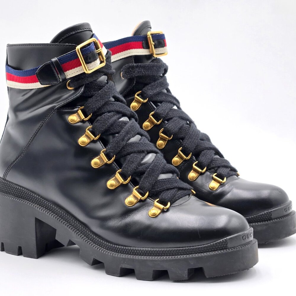 Gucci Sylvie Web Cobat Boots